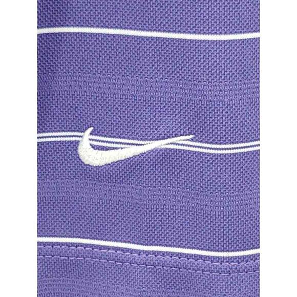Nike Golf Dri-Fit purple stripe golf polo in size large - Picture 3 of 5